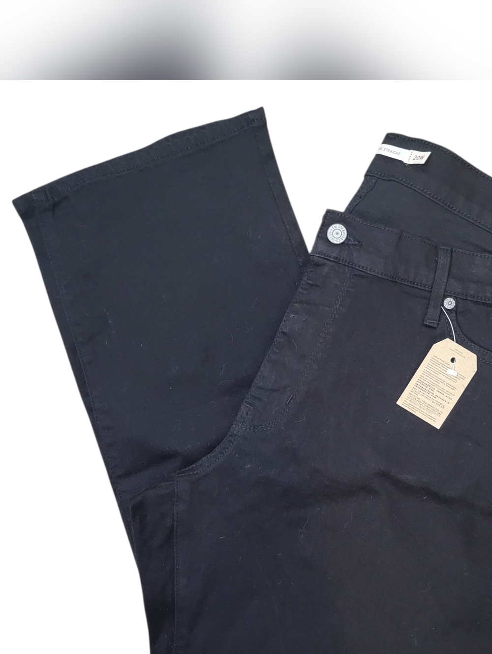 NWT Levi's Black Classic Straight Women's Jeans Plus Size 20W Short - Picture 14 of 14